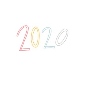 Jahreszahl 2020 bunt