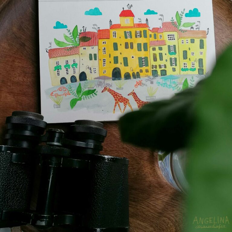 City Illustration Lucca inspieriert mit Giraffen