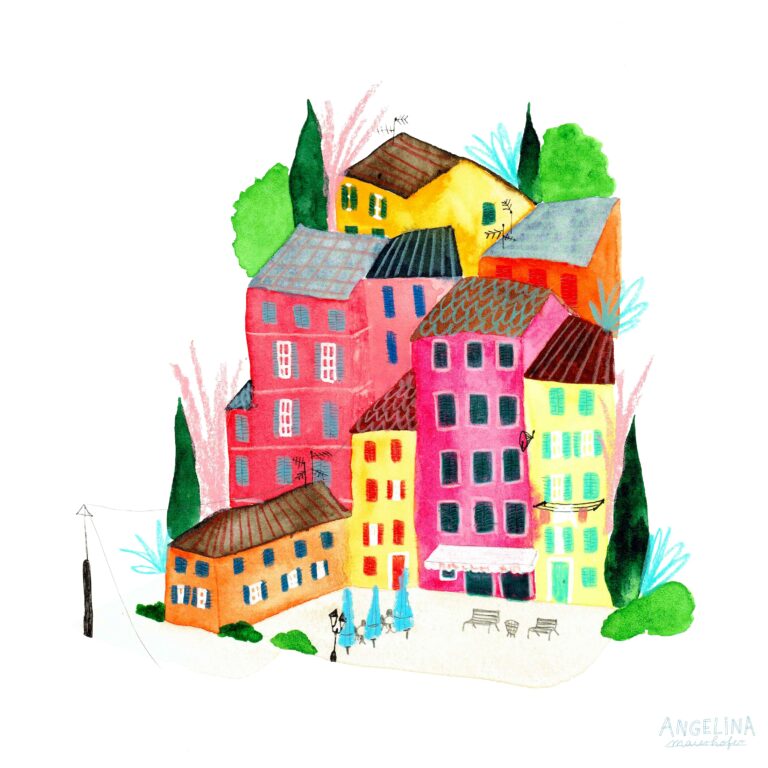 Cityillustration Menton inspiriert