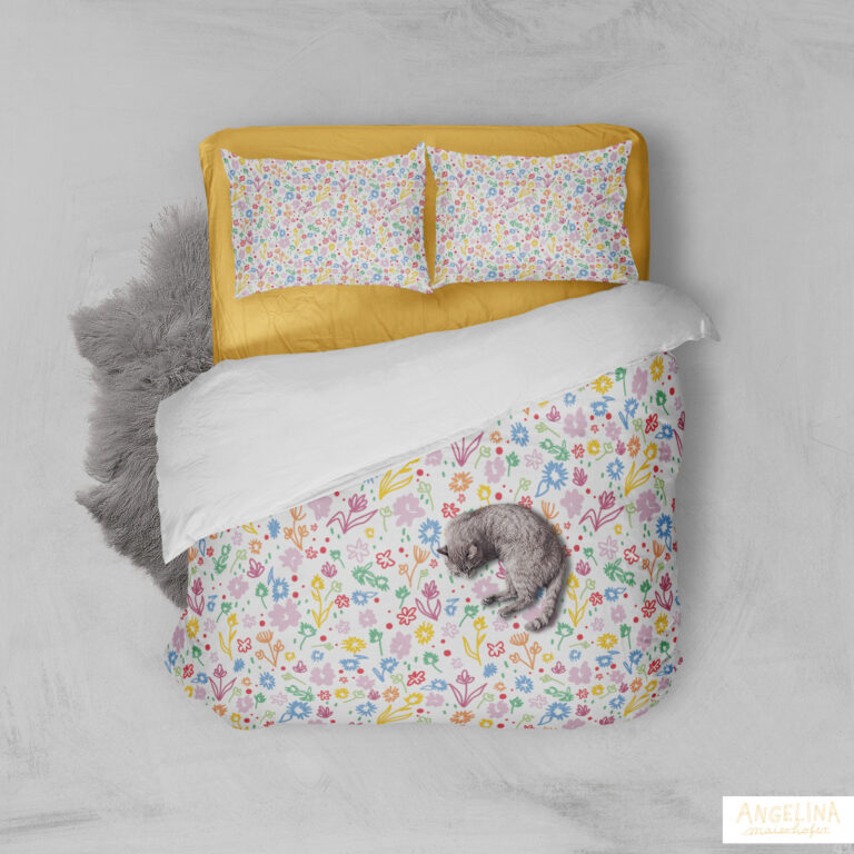 Mockup Bedding kleine Blüten